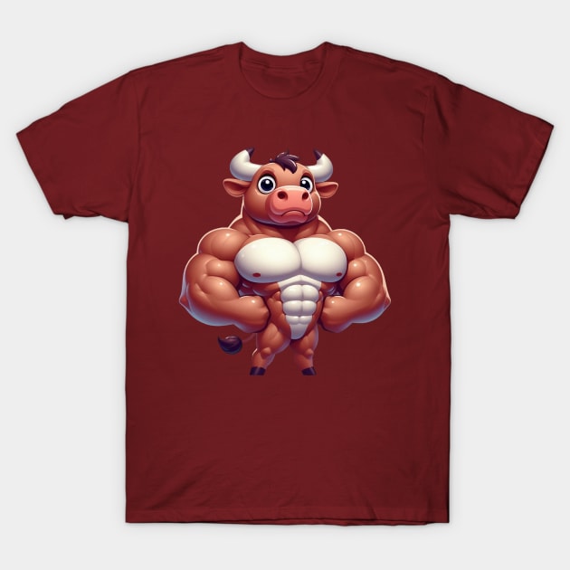 Cute Muscular Bull T-Shirt by Dmytro